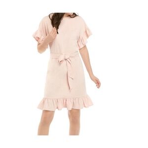 Emma and Michele pale pink dress with ruffle hem size medium